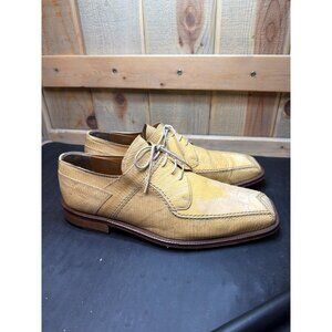 David Eden Mens Genuine Lizard Exotic Dress Shoes 8.5 Handmade Yellow Gradient